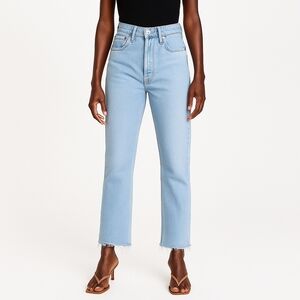 RE/DONE 70s Stove Pipe Jeans Light Wash High Rise Frayed Hem – Size 26